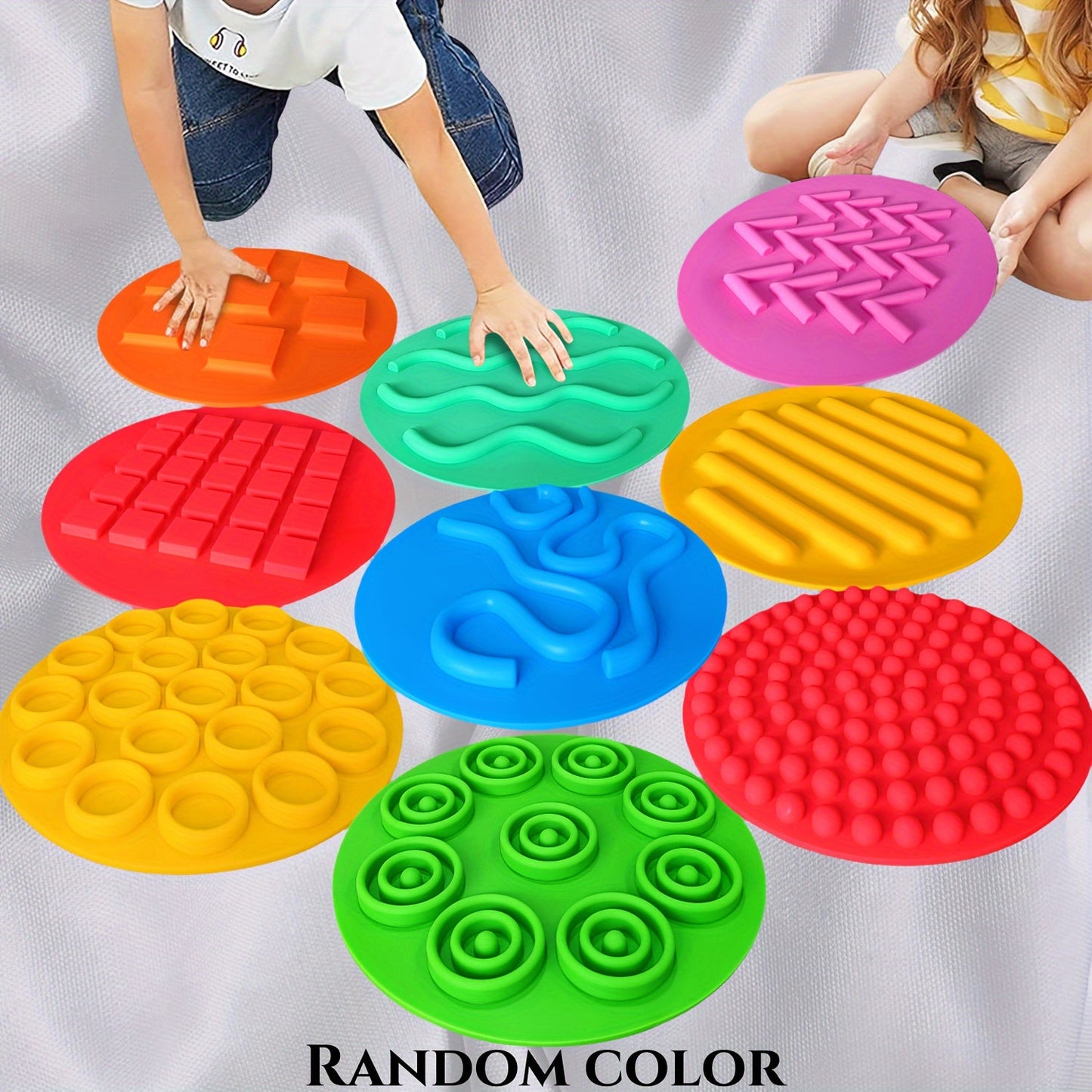 Educational Waterproof Silicone Floor Mats for Playtime - Enhance Sensory Development with Matching Games and Stimulation Circles, Perfect for Calming Activities and Early Learning. Ideal for Children with Autism and Processing Difficulties.