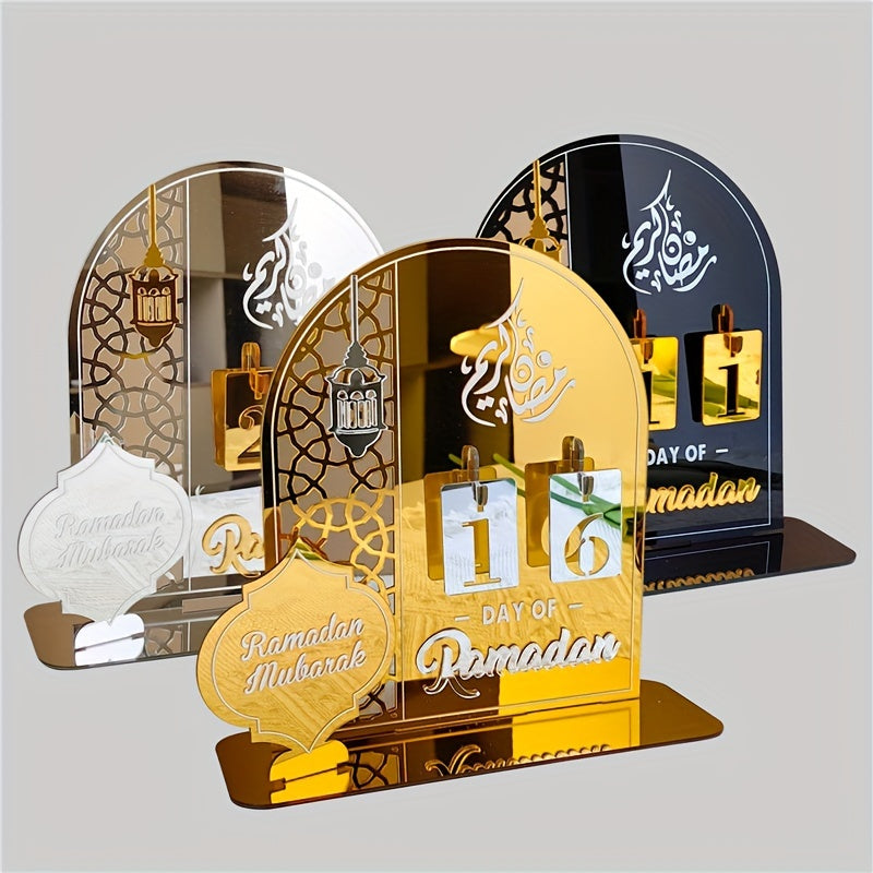 Ramadan Countdown Calendar with Acrylic Base displaying numbers for daily gifts leading up to Ramadan.