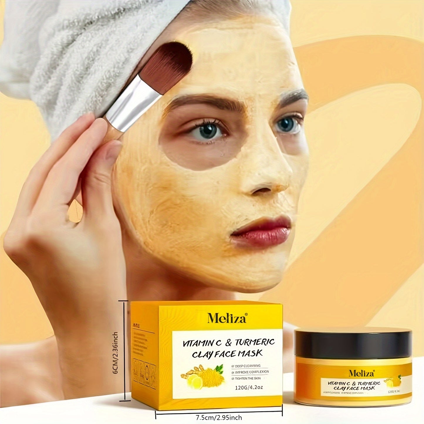 120g Turmeric and Vitamin C Cleansing Mask - Perfect gift for New Year's or Valentine's Day