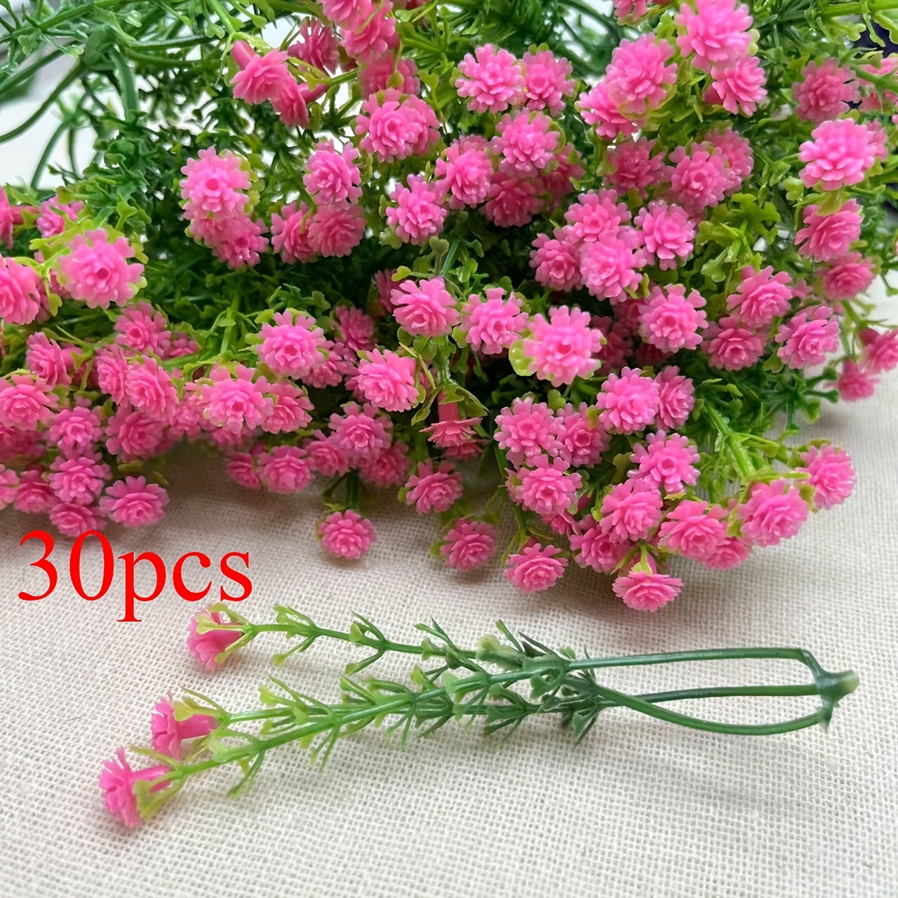 30 vibrant artificial baby's breath flowers for DIY crafts, bouquets, and aquariums - perfect for various holidays and occasions.