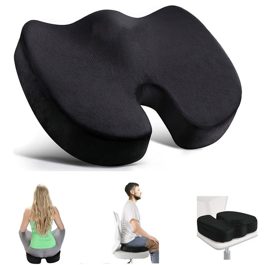 Long-lasting comfort seat cushion for all-day ergonomic support in office chairs.