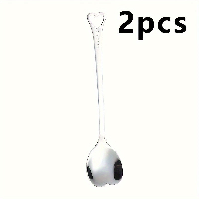 Stainless Steel Heart-Shaped Spoon - Great for Coffee, Desserts & Tea - Perfect Gift for Loved Ones