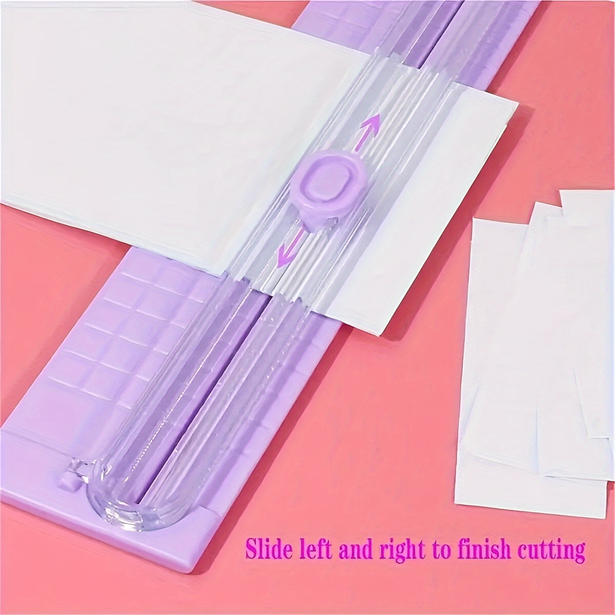 Portable paper cutter for A3/A4 paper, easy-to-use precision trimmer made of durable plastic for school, home, and office.