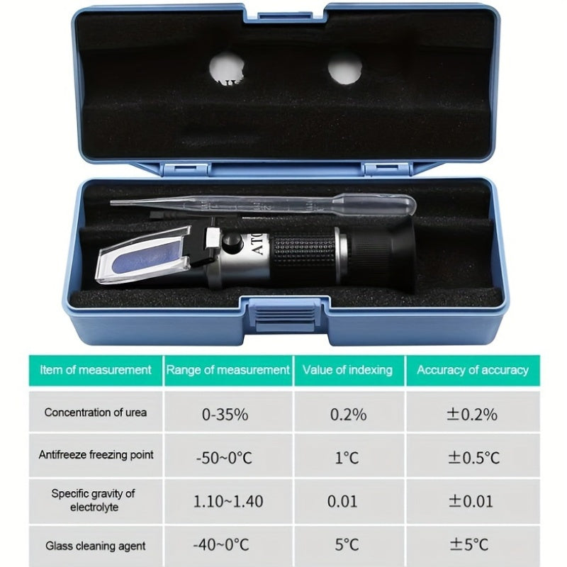 1pc Digital 4-in-1 Automotive Refractometer: Battery-Free Handheld Tester for Urea, Antifreeze, Electrolyte, and Battery Freezing Point, High-Quality Construction, Ready to Use