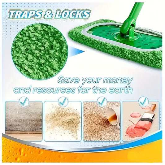 Four washable microfiber mop pads included in the pack are designed to be durable and easy to attach for wet and dry floor cleaning. The manual operation makes them an essential household cleaning supply.