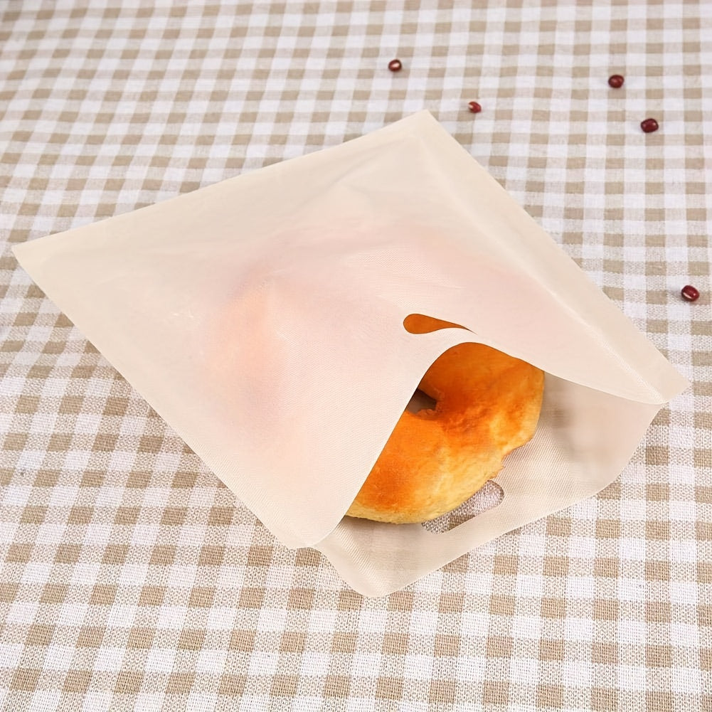 Reusable Non-Stick Toast Bags, measuring 16.0X16.51 cm - Ideal for Grilled Cheese, Sandwiches, Pizza, Paninis, and Garlic Bread - Can be Used in Microwave, Oven, or Grill for Versatile Cooking Options.