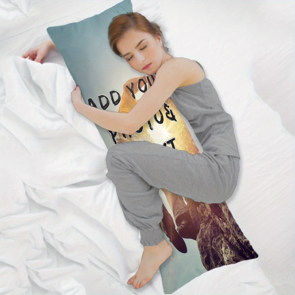 Personalized Long Body Pillowcase with Custom Photo or Text - 20x54 inches, Dual-Sided Printing, Varied Colors, Soft Cover Ideal for Christmas Gift - 1 piece