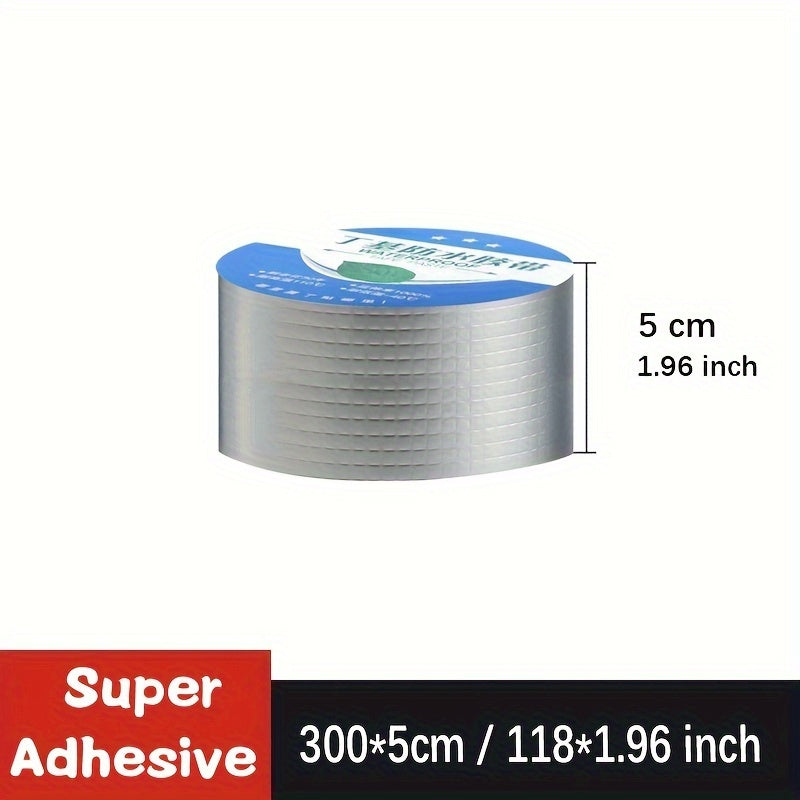 Waterproof, heat-resistant butyl tape for sealing leaks on roofs, pipes, and walls.