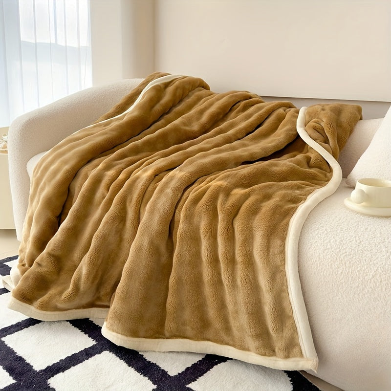 Stay cozy with our versatile 1 piece double-sided plush blanket, perfect for casual comfort. This soft, skin-friendly throw blanket is warm and inviting, making it ideal for all seasons. Great for home, office, camping, car rides, and travel, this