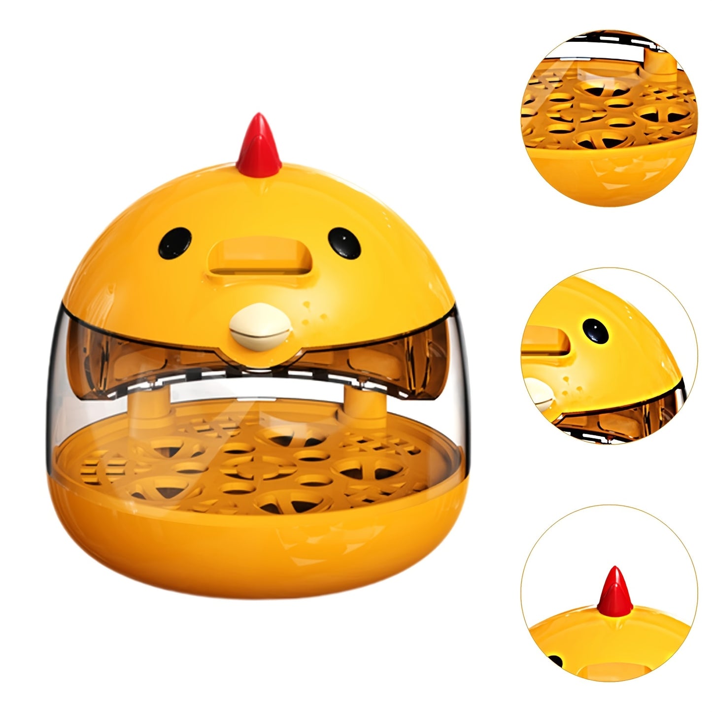 USB-powered egg incubator with cute chick design, transparent hatching chamber, durable ABS material, safe for poultry eggs, educational science toy for youngsters.