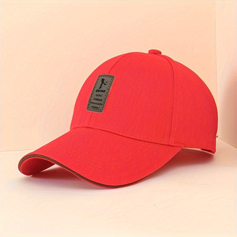 Golf baseball cap for men and women, solid color, lightweight, adjustable sun hat.