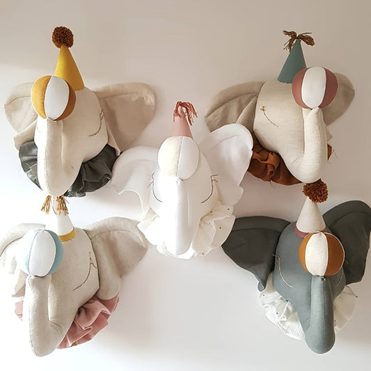 Introducing the cute Nordic-style elephant head wall decor for children's rooms. Perfect for adding a touch of whimsy to any space, these darling elephant toys also double as photography props for kids' photoshoots.