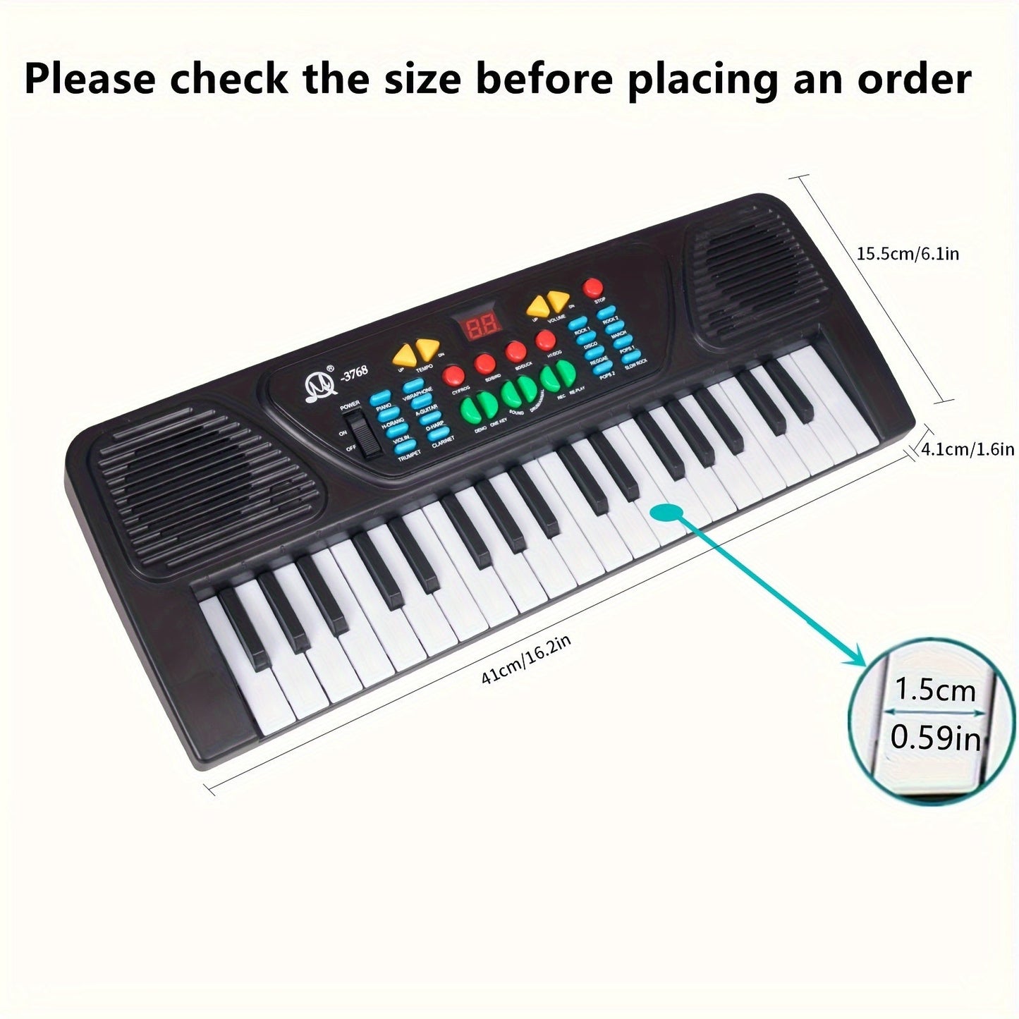 The perfect musical gift for teens - a portable 37 key electronic piano keyboard designed for beginners. Complete with a microphone, this educational music toy is ideal for Halloween, Christmas, birthdays, and beyond.