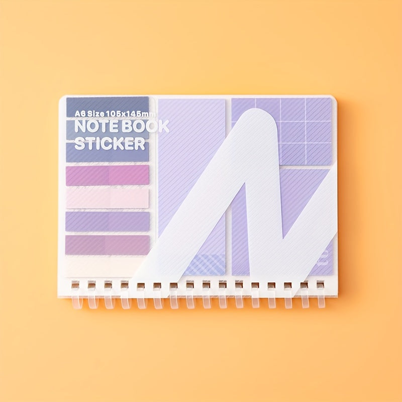 A6 Soft Loop Buckle Notebook with Sticky Notes, Suitable for Office and Study, Cute Design