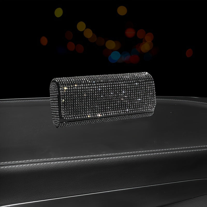 Elegant Golden Water Diamond Glasses Case Perfect for Sunglasses, Reading Glasses, and Eyeglasses Storage.