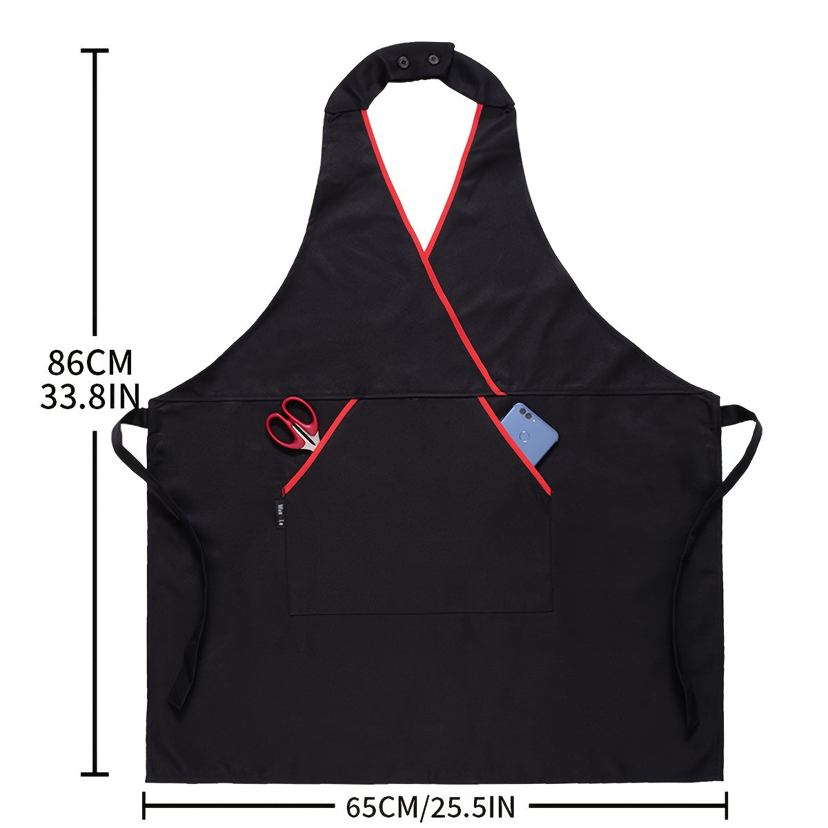 Premium Polyester Kitchen Apron for Men and Women - Classic Solid Color Chef and Server Apron for Restaurant, Cafe, and Bakery Staff Uniforms