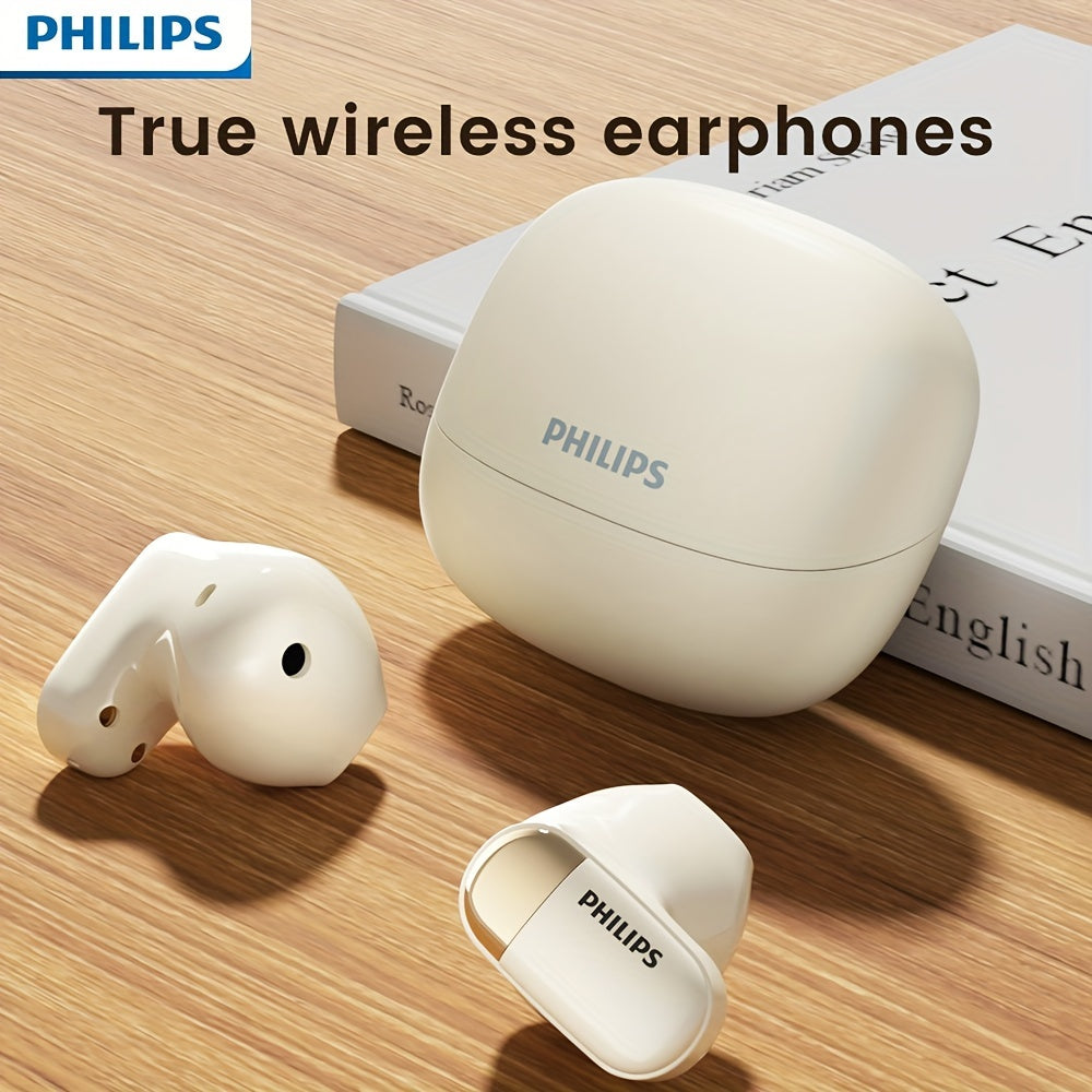 Philips BT5.4 HiFi беспроводные наушники с сенсорным управлением, шумоподавлением для голосовых вызовов и быстрой зарядкой через Type-C. Время работы от батареи 18 часов, совместимы с iPhone и Android. Игровые внутриканальные наушники.