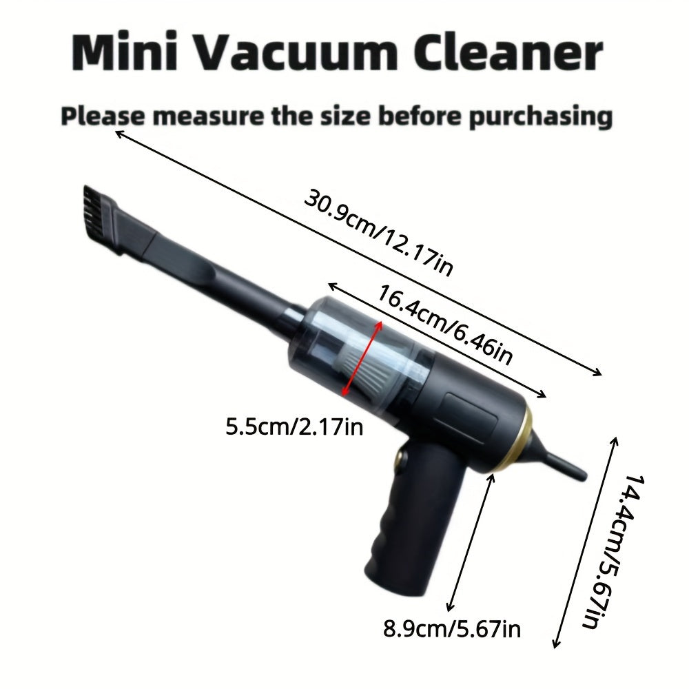 Ceeaoo Portable Cordless Vacuum Cleaner Set with Powerful Twin Turbine, Lightweight & Rechargeable for Home and Car Cleaning. Easy-to-Use with USB Charging.