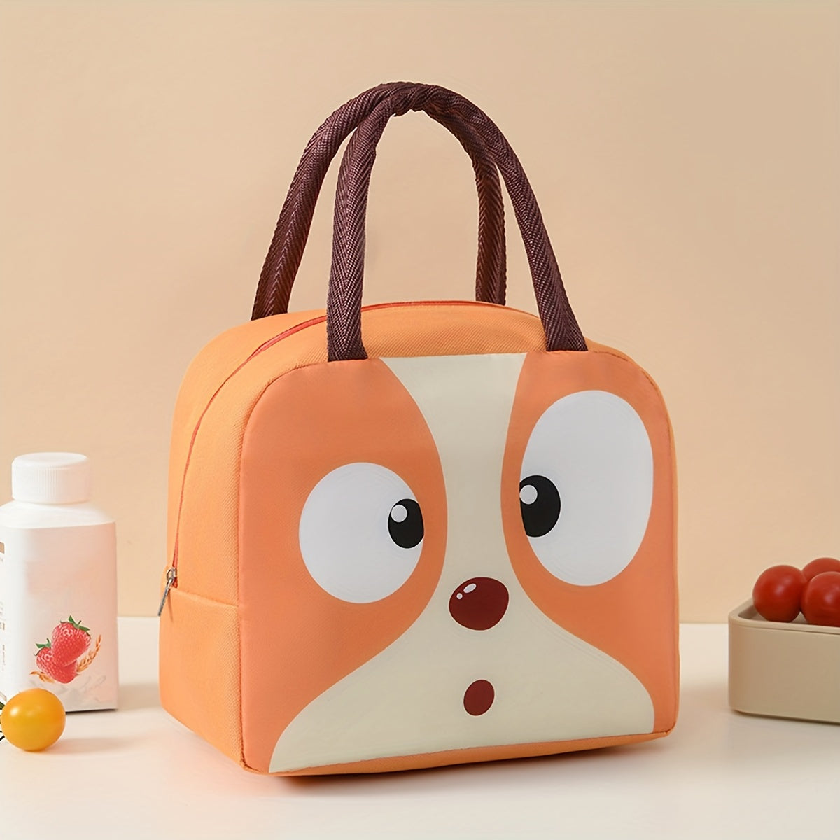 Portable Cartoon Insulated Lunch Bag in Multiple Colors, Available in 1 or 2 Pieces. Keeps Food Fresh and Thermal Sealed. Ideal for Office, School, Hiking, Camping, Picnic, and Kitchen Supplies.