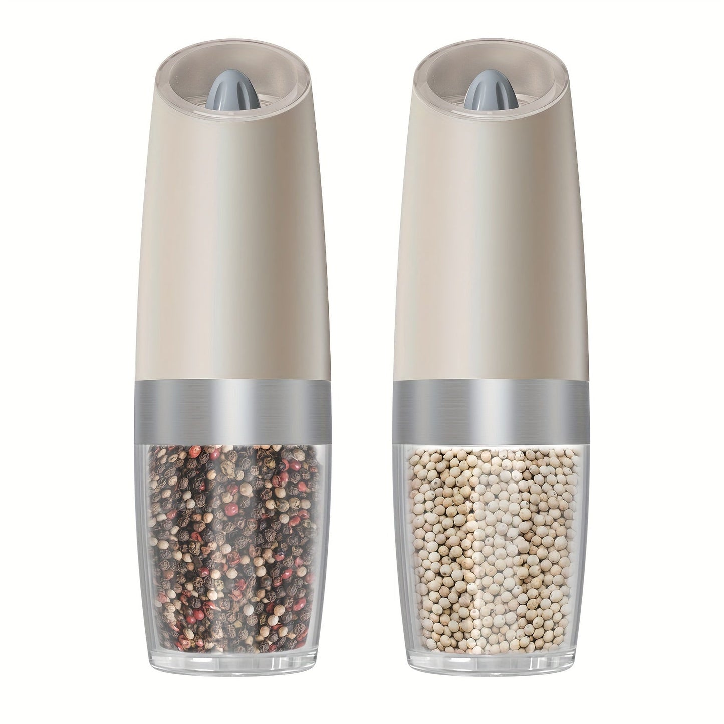 The Electric Salt and Pepper Grinder Set is a versatile kitchen tool that can grind either salt or pepper with adjustable coarseness. It is battery operated and features an LED light for easy use in low light settings. With its one-hand automatic