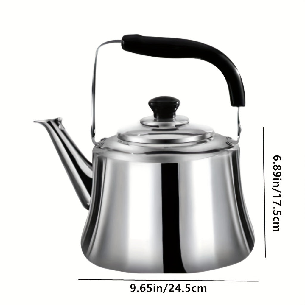 Stainless Steel Kettle with Thickened Large Capacity, Suitable for Gas Stove, Induction Cooker, and Outdoor Use - Food Grade and Household Daily Whistling Kettle