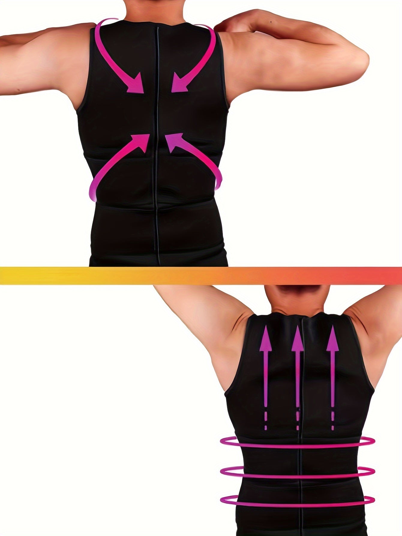 Men's Slimming Body Shaper Vest with Waist Trimmers and Zipper. Neoprene-Nylon blend, Tummy Control for Fitness. Breathable knit fabric, All-Season Wear, Waist Trainer.