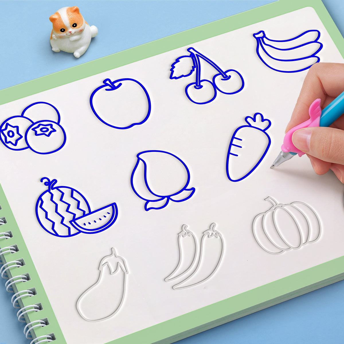 3D Groove Writing Board for learning numbers, letters, drawing, writing, magic practice, tracing, painting, and math exercises - Educational Handwriting Kit.