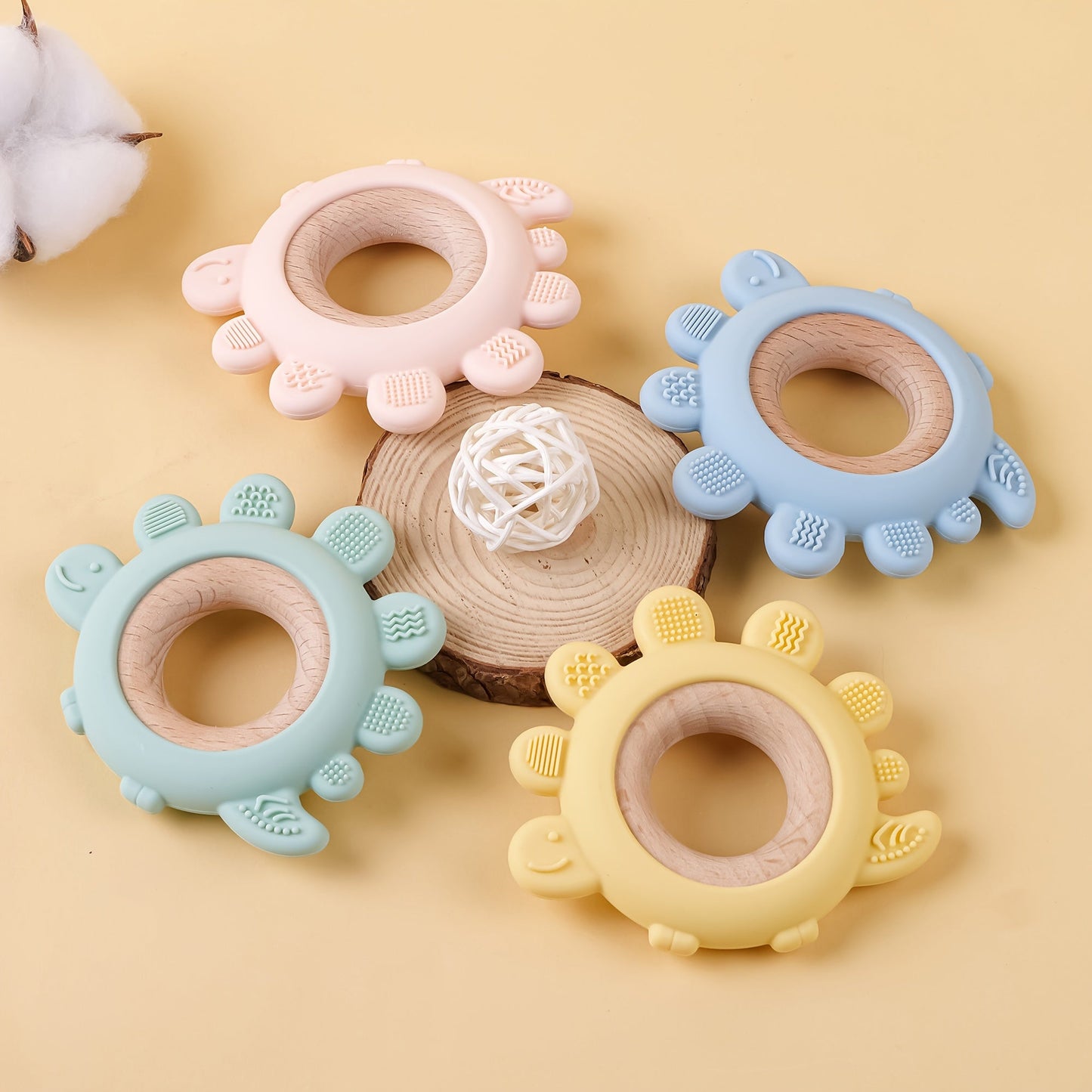 Soft Textured Silicone Octopus Teether Toy by TYRY.HU, BPA Free, Fingerlike Design, Safe to Clean in Dishwasher, Suitable for Ages 0-3, Perfect for Gifting on Christmas, Halloween, Thanksgiving, Easter