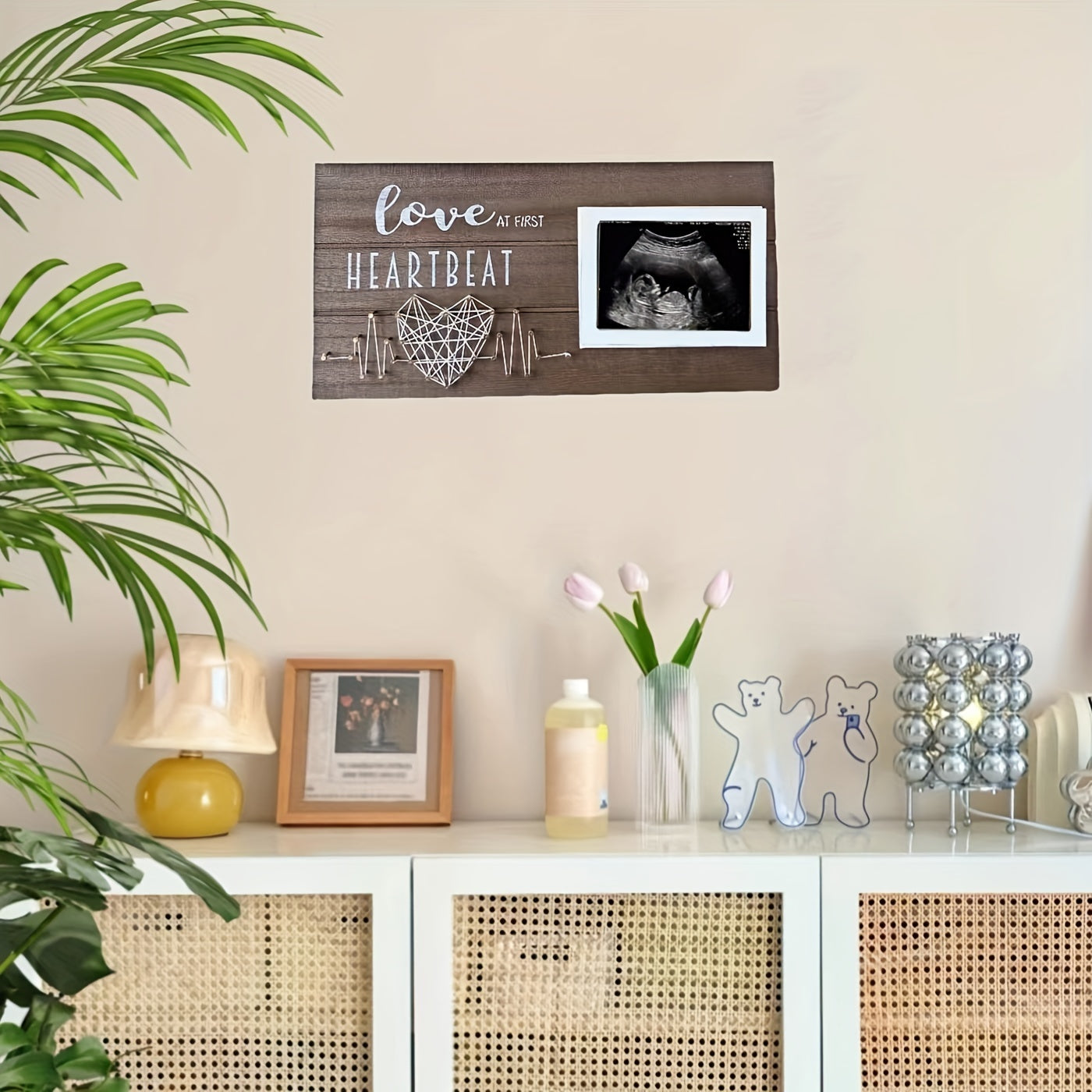 Capture the moment with our Newborn Ultrasound Keepsake Photo Frame - A heartfelt wooden memory picture holder for your pregnancy announcement, baby's birth gift, or for cherishing memories of your little one from 0-3 years old. This beautiful frame