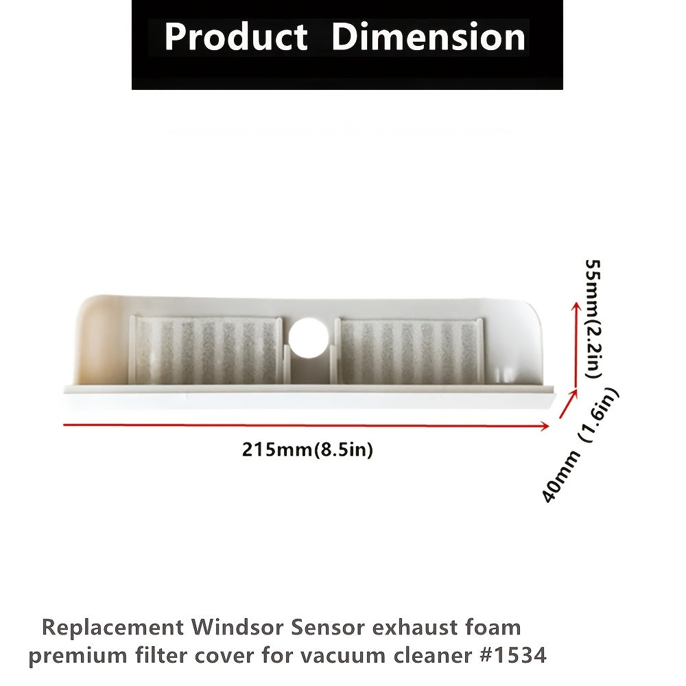 Windsor Versamatic Upright Vacuum Cleaner Replacement Parts Set - Includes 2 Exhaust Foam Housing Cover Filters and Cleaning Brush, Compatible with S14 and VS18 Models - Made of Durable Plastic