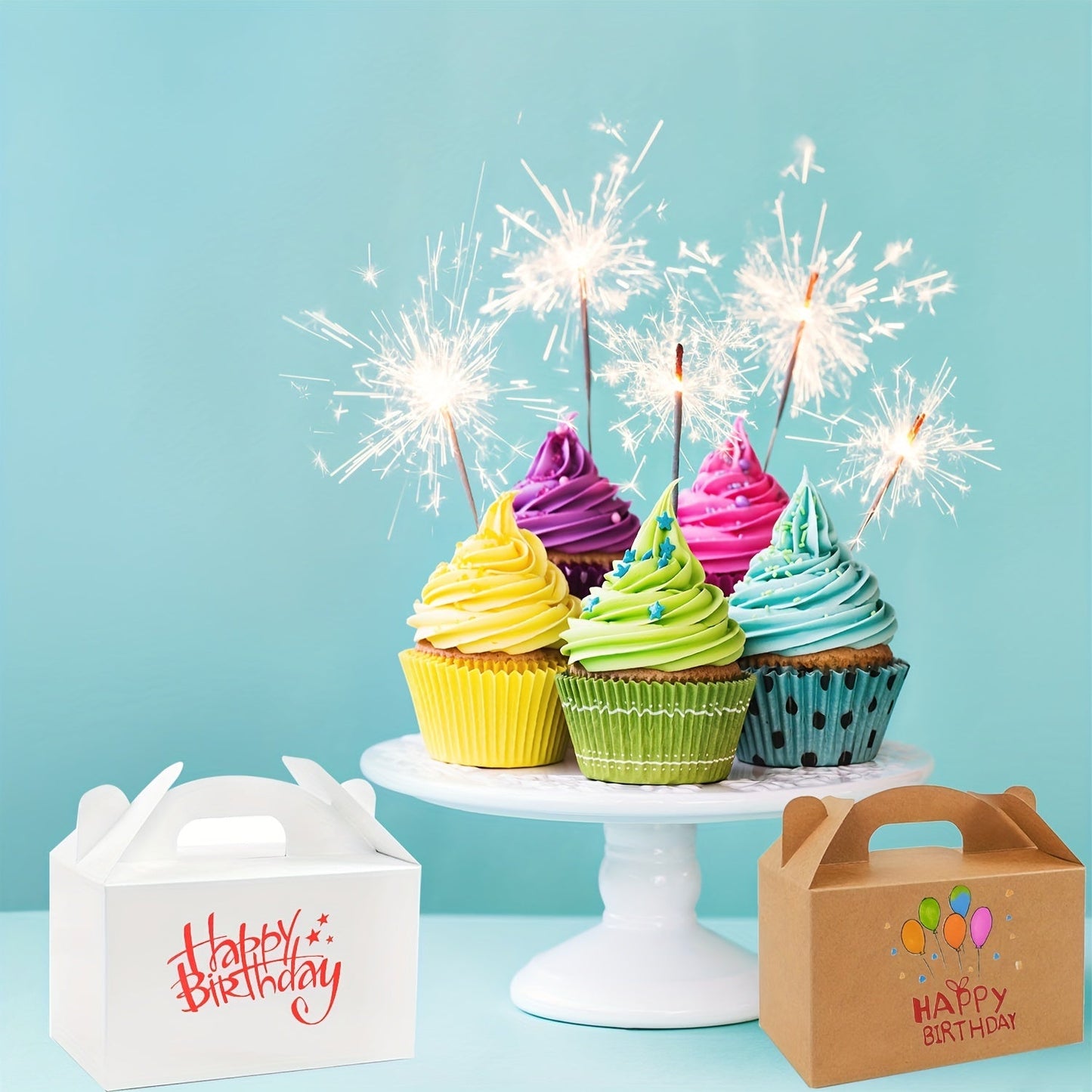 Set of 12 Kraft paper cake boxes measuring 15.24cmx8.89cmx8.89cm. Ideal for bakery items such as cakes, chocolates, cookies, pies, and other pastries. Perfect for use as birthday party favors or wedding party gifts. Can also be used as baking tools