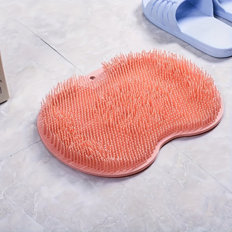 1pc Silicone Foot & Back Shower Scrubber with Suction Cups for Deep Cleansing and Massage.