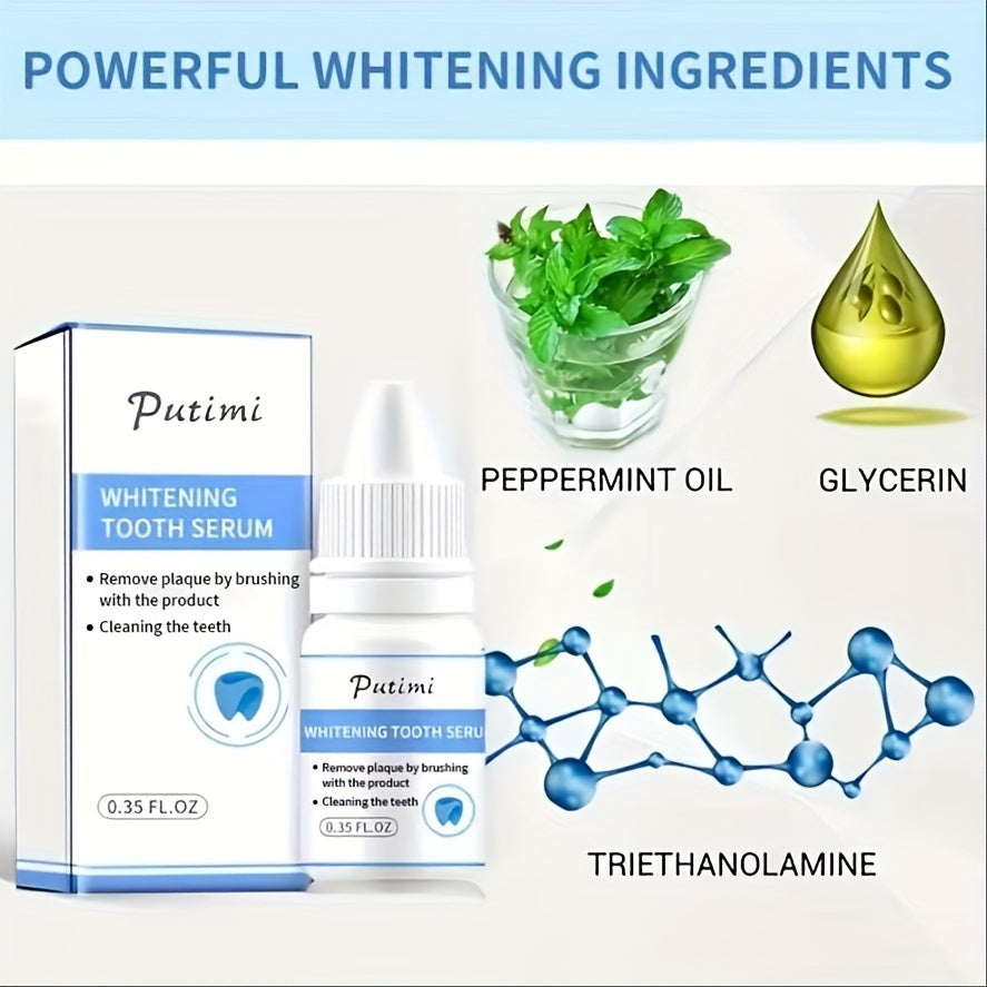 Whitening serum for teeth, use twice daily for noticeably whiter teeth in 1 week.