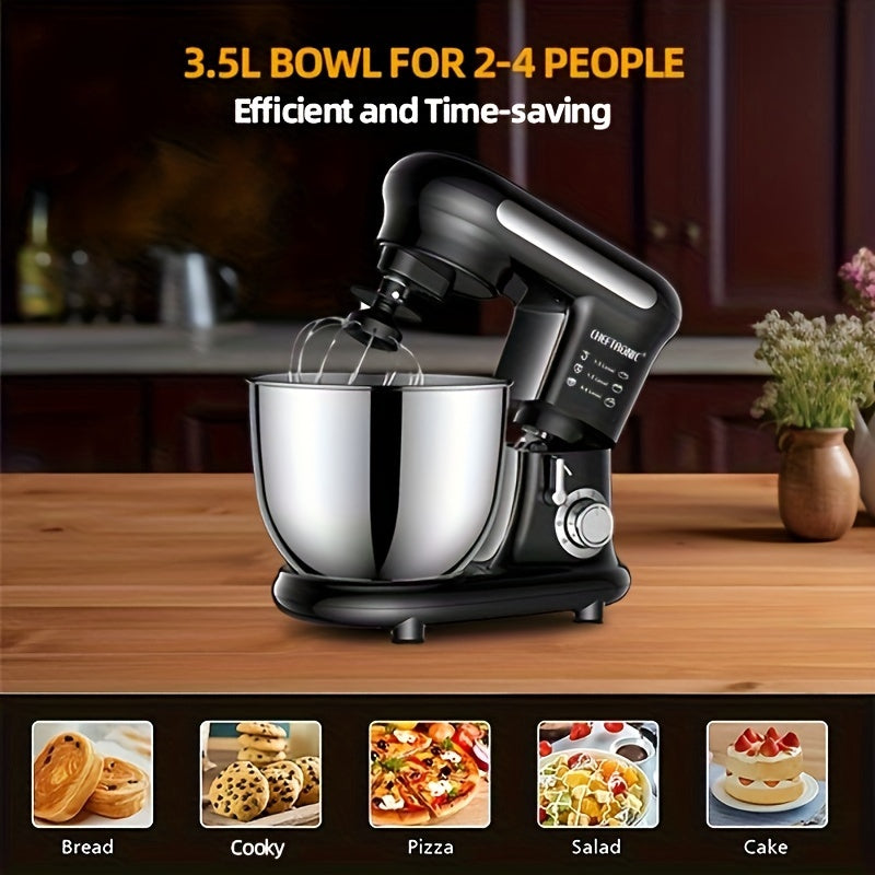 1pc Tilt-head Stand Mixer with 1000W power and 3.5L stainless steel bowl for household dough mixing in winter.