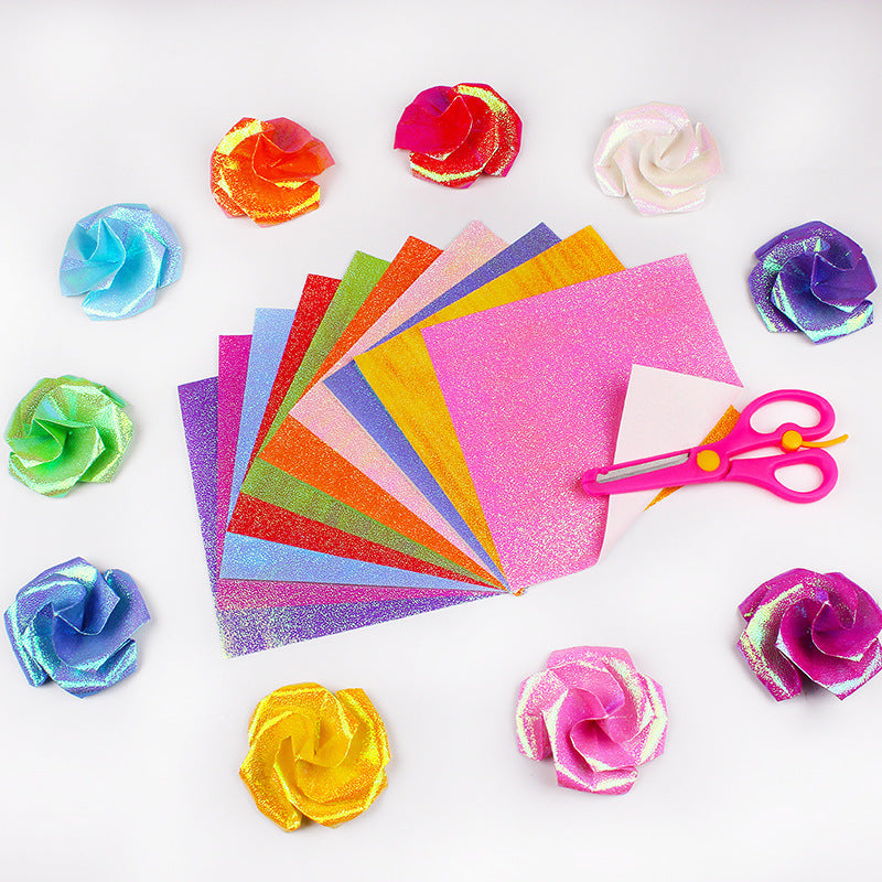 50 fantasy theme glitter paper cards, multicolor, high quality, 15.01x15.01cm, suitable for handicrafts and DIY projects.