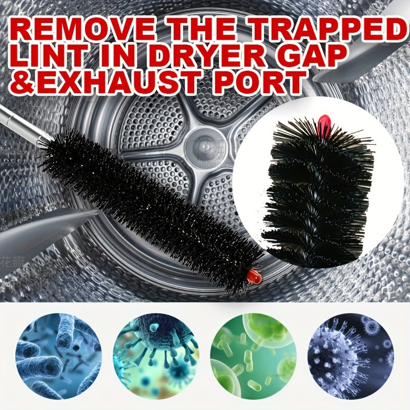 Dryer Vent Cleaning Brush Kit includes 26 pieces of flexible rods and a soft drill attachment. The expandable lint remover has a plastic handle for chimney cleaning. It extends up to 9.14 meters and is a must-have household gadget.