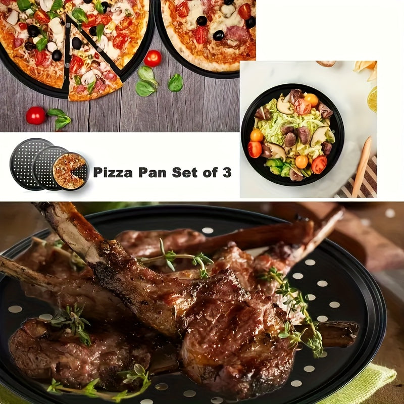 Get your hands on our high-quality non-stick pan, available in 1 or 2 pieces. This durable and ventilated pan delivers crispier results and is oven safe. Measuring 12 inches, it is perfect for both home and restaurant kitchens. The premium perforated