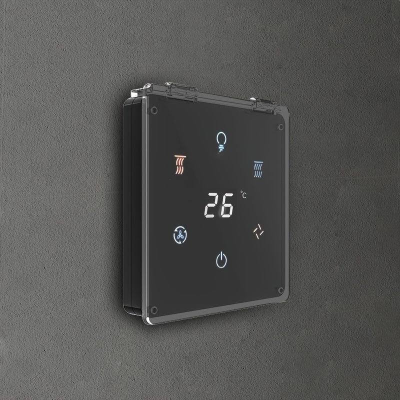 Cover to Protect Switch from Youngsters: Waterproof, Touch-Sensitive Central Air Conditioning Panel Thermostat and Bathroom Fan with Light-Shielding Features