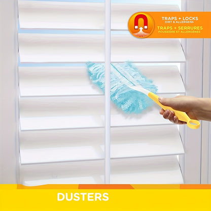 You have the option to select either a set of 10 separate duster heads or a dusting set with a yellow handle, which includes 1 handle and 10 soft, washable duster heads. This set provides various cleaning options for effortless cleaning in any area