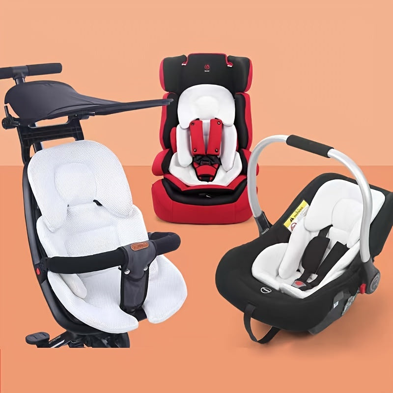 All-season Baby Stroller Seat Cushion with Safety Inner Pad and Waist Support, Reversible Design for Double-sided Use