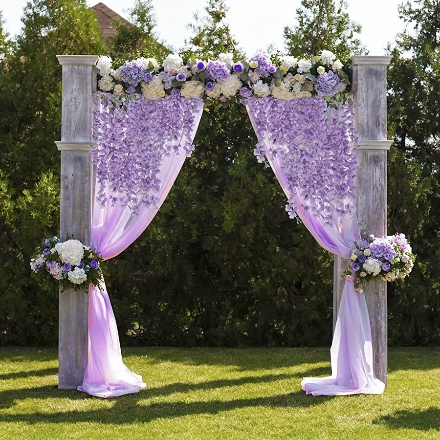 12-piece Wisteria artificial flower vine garland for wedding, party, garden, office, or outdoor decoration.