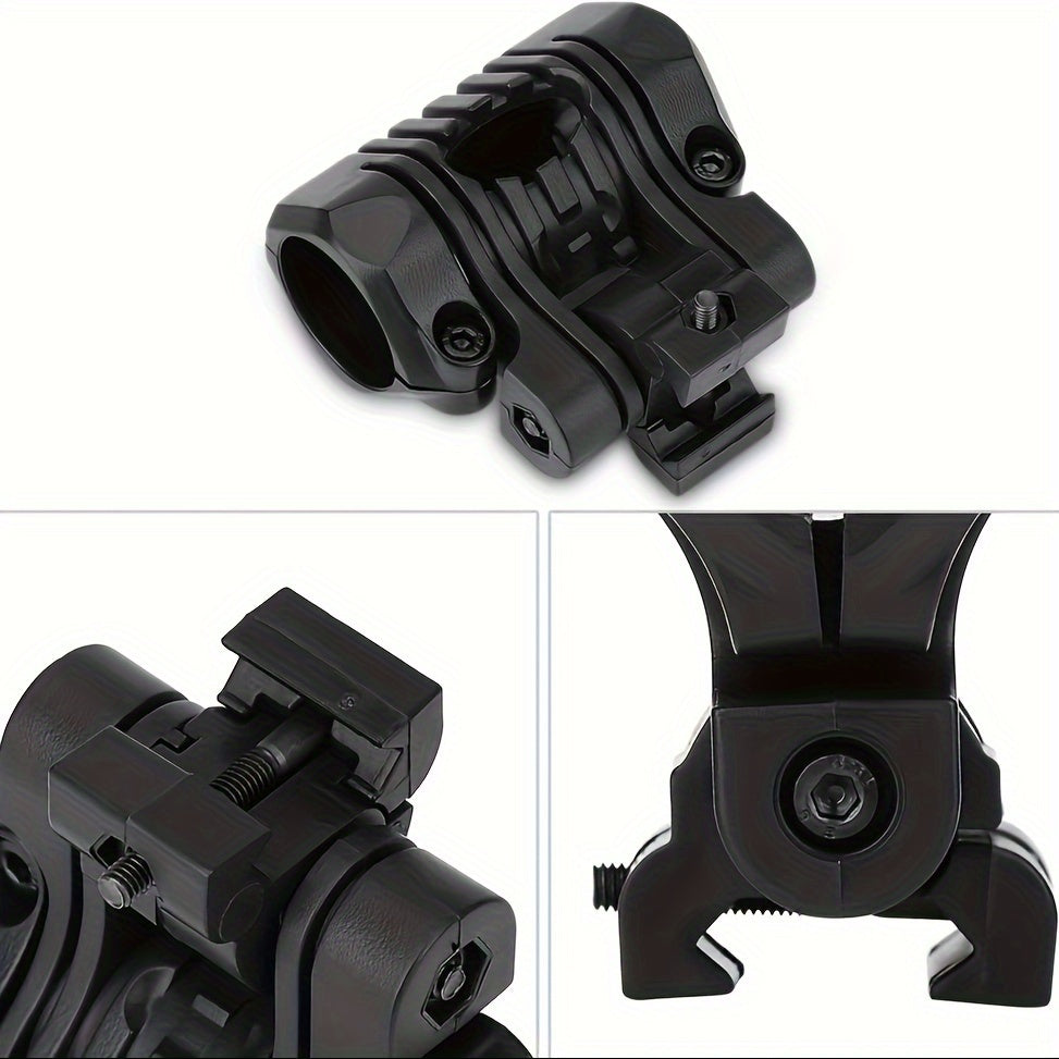 25mm Adjustable Flashlight Mount made of durable ABS, suitable for helmets and fishing rods during hunting and fishing.