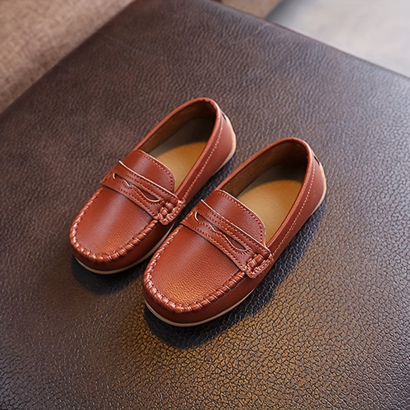 Boys' Vintage Slip On Loafers: Lightweight Non-slip Shoes for All Seasons