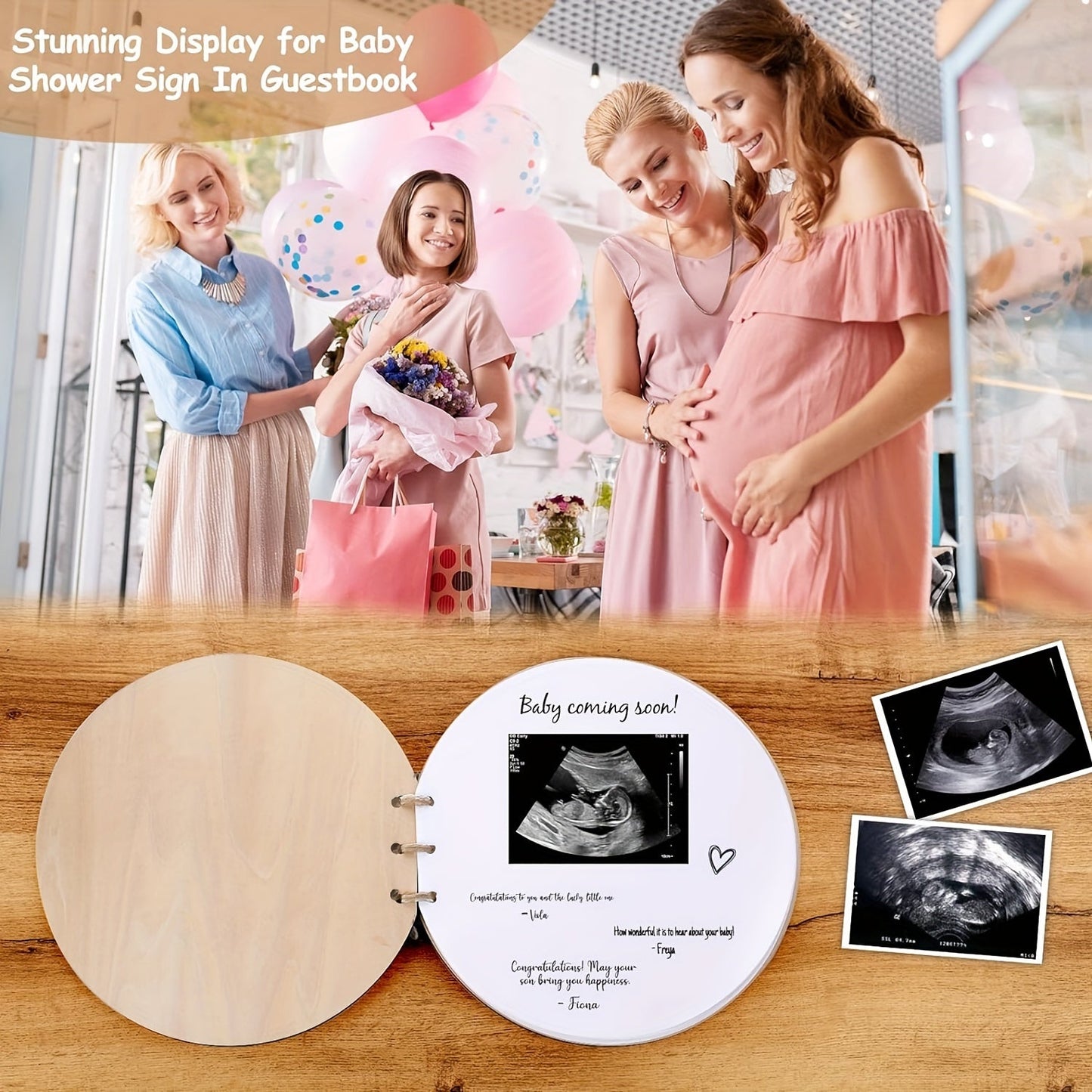 This unique christening guestbook alternative features a wooden cover, perfect for creating a signed keepsake filled with precious memories for mom. With 35 blank pages for heartfelt advice and wishes, this makes a wonderful pregnancy gift for a new mom.