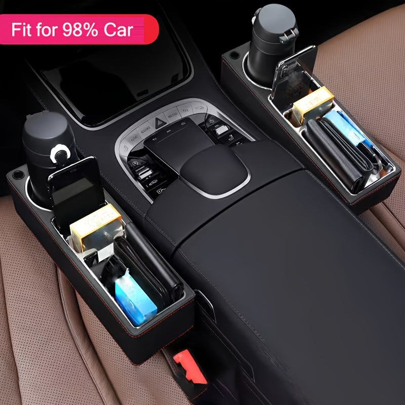 Car Interior Accessories: Universal Auto Console Side Pocket Seat Storage Box - 1pc Car Seat Organizer