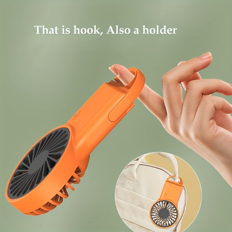 Portable Mini Fan TOOP - USB Rechargeable, Quiet Operation with Carabiner Clip for Travel and Outdoor Use.