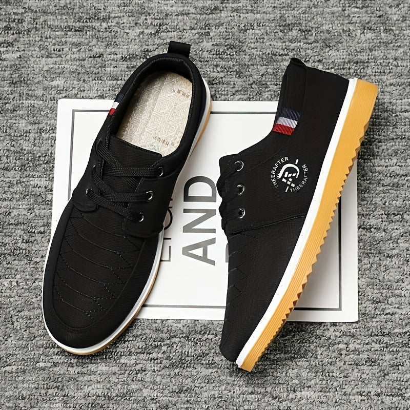 Men's breathable canvas sneakers with fabric lining, rubber sole, and lace-up closure.