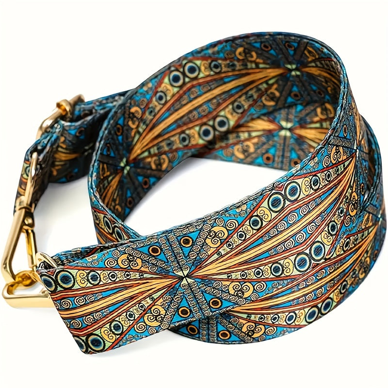 Replaceable adjustable wide shoulder strap in bohemian ethnic style for travel accessories.