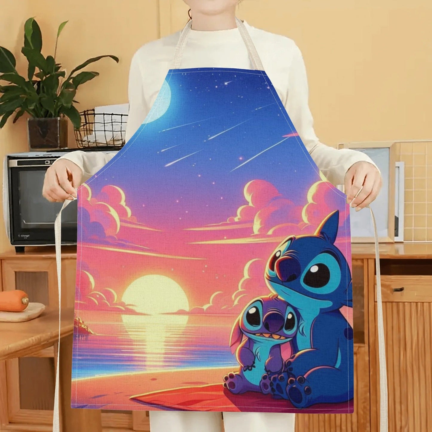 Disney has partnered with a stylish waterproof apron adorned with adorable cartoon designs of Mickey, Minnie, Winnie The Pooh, Stitch, and more. This apron is not only beautiful and fashionable but also boasts a simple and elegant style, making it