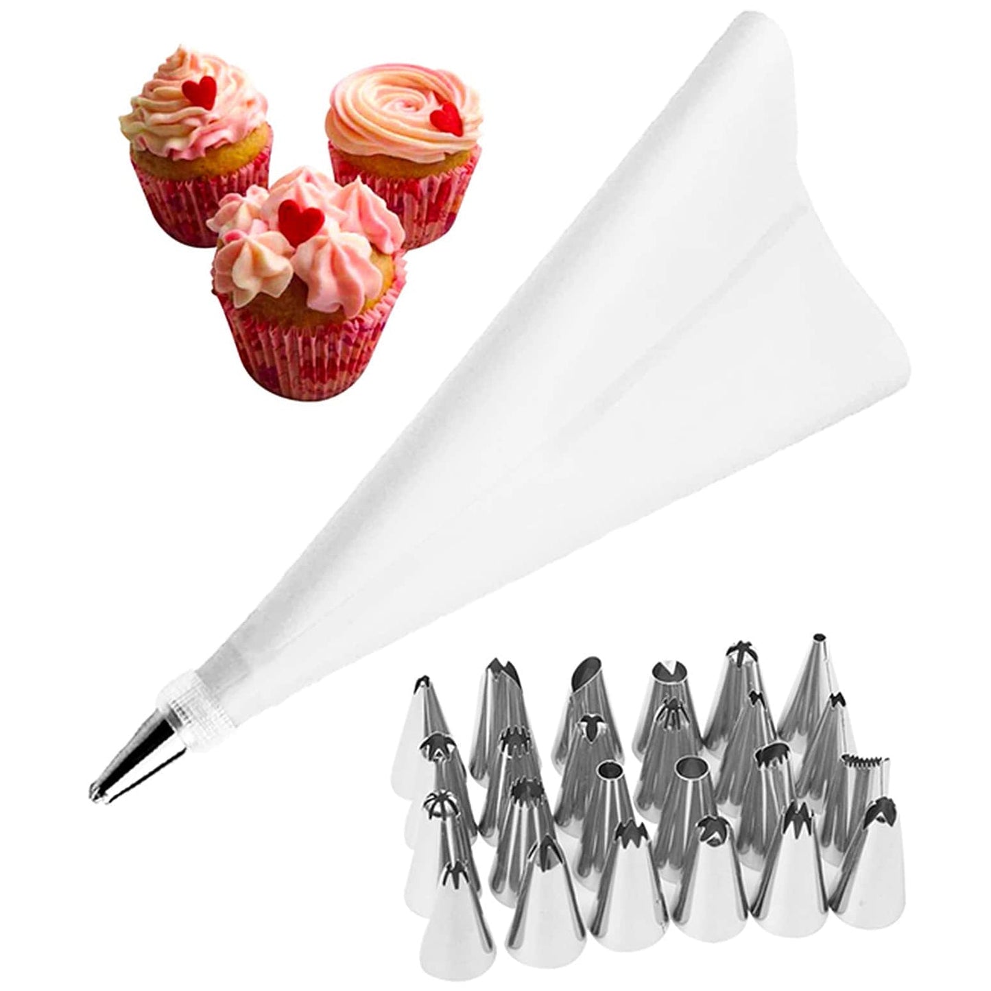 Cake Decorating Kit with 26pcs - Includes Baking Tools, Decorations, and More for DIY Baking and Decorating.